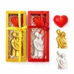Üçlü Kalp Mum Seti – Kırmızı & Sarı Kutu Seçenekli | 2 Kırmızı 1 Pembe Dekoratif Mum (Beyaz - Sarı, Mum - Biblo)