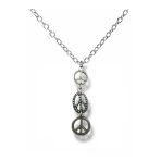 Üçlü Peace Barış Sembolü Unisex Kolye – 60 Cm Zincirli, Alt Alta Dizilmiş Zamak Metal Anlamlı Takı