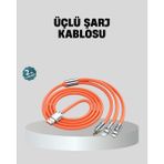 Üçlü Şarj Kablosu - Yüksek Hızlı, Dayanıklı Ve Uzun Ömürlü