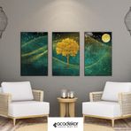 Üçlü Set Dekoratif Tablo 2369398649 - Acadekor (Açık Ahşap, 30x40)