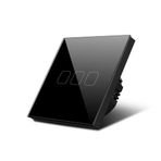 Üçlü Vavien Dokunmatik Işık Anahtarı Siyah Cam Panel Nötrsüz 2 Way 3 Kanal SK-A803-02