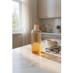 UCR HOME Renkli Cam Şişe Su Matarası Suluk Detoks Spor Lüks Suluk Kamp Yoga 700 ML