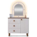 Ücretsiz MONTAJ-%100 Mdf-Aytaşı-Bohem Craft Genç Odası Şifonyer - Beyaz