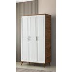 Ücretsiz Montaj Komple Mdf Sport 3 Kapaklı Atlantik Çam/beyaz Gardırop Elbise Dolabı
