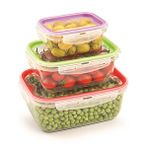 Uçsan Kilitli Plastik Saklama Kabı 3 Parça Set
