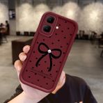 Ucuc Infinix Smart 10 Uyumlu Darbeye Dayanıklı Kamera Korumalı Bordo Silikon Baskı Desenli Kılıf - Bodro