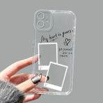 Ucuc iPhone 11 Kamera Korumalı Anti-Darbe Estetik Baskı Desenli Şeffaf Silikon Kılıf - S Şeffaf