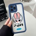 Ucuc iPhone 16 Pro Uyumlu Manyetik Halkalı Yarı Sayda Mat Kamera Koruma Anti-Darbe Silikon Kılıf - Mavi