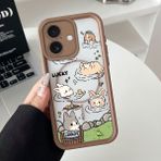 Ucuc iPhone 16 Uyumlu Manyetik Halkalı Yarı Sayda Mat Kamera Koruma Anti-Darbe Silikon Kılıf - Kahverengi