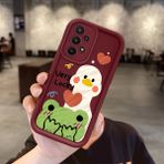 Ucuc Samsung Galaxy A23 Uyumlu Burgundy Kılıf Şık Eğlenceli Desen Silikon Anti-Çarpma Kamerayı Koruyor - Bordo