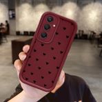 Ucuc Samsung Galaxy A24 4g Uyumlu Anti-Çarpma Kamerası Koruma Sevgi Ikonu Desen Burgundy Silikon Kılıf - Bordo