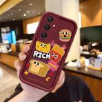 Ucuc Samsung Galaxy A25 Uyumlu Burgundy Kılıf Şık Eğlenceli Desen Silikon Anti-Çarpma Kamerayı Koruyor - Bordo