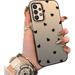Ucuc Samsung Galaxy A33 5g Uyumlu Telefon Kılıfı Sevgi Yüzüğü Desenli Akrilik Sert Arka Silikon Kenar Lens Korumalı Darbe Koruma - Siyah