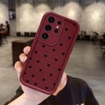 Ucuc Samsung Galaxy S25 Ultra Uyumlu Anti-Çarpma Kamerası Koruma Sevgi Ikonu Desen Burgundy Silikon Kılıf - Bordo
