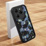 Ucuc Tecno Spark 20 Pro Uyumlu Siyah Silikon Ay Desenli Lens Koruma Şok Emici Esnek Kılıf