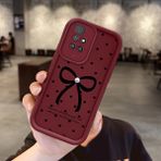 Ucuc Xiaomi Redmi 10 Uyumlu Anti-Çarpma Kamerası Koruma Sevgi Kelebek Desen Burgundy Silikon Kılıf - Bordo