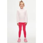 Uçuk pembe Basic Kışlık Yarım Balıkçı Yaka Uzun Kollu Kız Çocuk Tişört - 10 Yaş