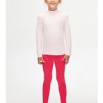 Uçuk pembe Basic Kışlık Yarım Balıkçı Yaka Uzun Kollu Kız Çocuk Tişört