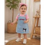 Uçurtma Baby Kids Babybuu Kuromi Desenli Kot Kız Bebek Yazlık Bayramlık Elbisesi Bahçıvan - 9 - 12 Ay - 03 Pembe