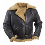 Uçuş Ceketi RAF - Havacı Keçi Derisi Vintage Bomber Ceket - Deri Ceket Erkek Havacı Hakiki Koyun Derisi Suni Kürk Bomber Uçan Ceket Koyun Derisi Hakiki Yün Astarlı Sıcak Ceket, B3, M