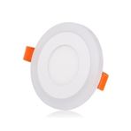Ucuz Geldi 2 Adet Çift Renkli Hero Led Panel 3+3 Watt Dış Çapı 10 Cm Mavi-Beyaz İki Renkli Tavan Spot Lambası