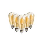 Ucuz Geldi 4 Watt Rustik Led Ampul 5 Adet St64 Dimmerli Rustik Armut Ampul E27 Duy Bal Cam Sarı Işık