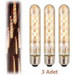 Ucuz Geldi 4W Wintage Rustik LED Ampul 2500K E27 Duy Lambam Çubuk Amber Cam Sarı Işık Retro Filament Tüp Ampul 3 Adet - Açık Sarı - 20 - 30 W