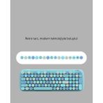 Ucuz Tekno Retro Daktilo Stilli Kablosuz Klavye Mouse Seti – Sessiz ve Şık