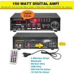 Ucuzcu Market 150 Watt Seslendirme Amfi(Bluetooth Usb-Sd Kart-Mp3 Çalar-2 Mikrofon GIRIŞ-12V/220V)