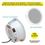 Ucuzcu Market Bluetooth Alçıpan Tavan Hoparlör + Pasif Tavan Hoparör Ikisi Bir Arada (220 Volt ile Direk Çalışır- Adaptör Gerektirmez)