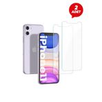 ucuzmi bulvar telefon Iphone 11 Uyumlu 6.1 Inç 2 Adet Kırılmaz Temperli Şeffaf Ekran Koruyucu Telefon Camı