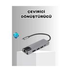 UCUZTEKNO Alüminyum Kasalı MacBook USB-C Hub – 4K HDMI, USB 3.0, SD/TF Kart Girişi, PD Şarj Desteği TYC5F3946B58ABB8965528900