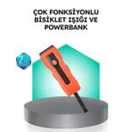 Ucuztekno tekno 5000 mAh Bataryalı Bisiklet Farı COB Çakar Çok Fonksiyonlu 2026