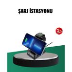 Ucuztekno Tekno Kablosuz Şarjlı Dijital Masa Saati – 3 Parlaklık Seviyeli Led, Hızlı Şarj, Apple Uyuml