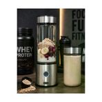 UCUZTEKNO TYC307871C125B421BFCC0F00 Preminyum Çift Hazneli Cam Blender Usb Şarjlı Smoothie Ve Buz Kırıcı Blender