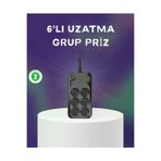 UCUZTEKNO TYC484F358A230E6681412800 Trendlia 6 Prizli Çoklu Uzatma Kablosu Usb Type-C Hızlı Şarj Termal Koruma