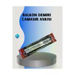 UCUZTEKNO TYCB97E04E5BBCDAD0BF42B00 25X60 Balkon Askılığı Kare Demir Uyumlu Hava Dayanıklı Çamaşır Askısı
