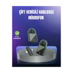 UCUZTEKNO UCZZZF15YAKAKAMERA-4 Trendlia Vlog Podcast Ve Röportajlar İçin Kablosuz Çift Yaka Mikrofon