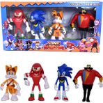 UDATOYS Kirpi Sonic Boom Tails Knuckles Dr Ivo Eggman Sonik Oyuncak Seti 4lü - Renkli