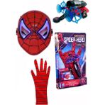 UDATOYS Örümcek Adam Ok Ağ Fırlatan Atan Eldiven Spiderman Işıklı Maske - Kırmızı
