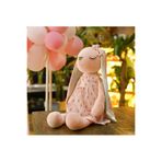 UDATOYS Uzun Kulaklı Sevimli Tavşan Peluş Oyuncak Uyku Oyun Arkadaşı 35 Cm Pembe