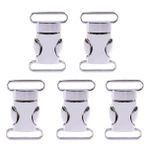 Ueetek 5 hızlı yan serbest bırakma tokaları, 20 mm, ağ, hayatta kalma, bileklik, toka, evcil hayvan, yaka, sırt çantası, kemer (gümüş)