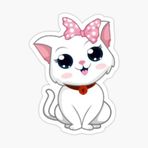 Ufak Bebek Kedi Araba Oto Sticker Etiket Renkli C8
