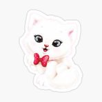 Ufak Bebek Kedi Araba Oto Sticker Etiket Renkli E4