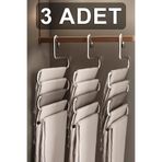 Ufak Tefek Şeyler 3 Adet 5 Katlı Metal Pantolon ve Şal Askısı Dolap İçi Eşarp Askısı Çoklu Askılık