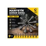 Ufak Tefek Şeyler 9 Parça Manyetik Somun Sıkma Anahtar Matkap Uçları Seti Lokma Anahtar Takımı 5-13 mm