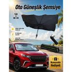 Ufak Tefek Şeyler Mını Mını Cooper Hatch 1.5 3 Kapı Araca Uygun Araç Ön Cam Güneşliği Katlanabilir Şemsiye Perde Oto Güneşlik Numaratör Hediyeli - Siyah - Gümüş