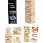 ufen timber tower denge jenga 54 parça ahşap denge kule oyunu büyük boy