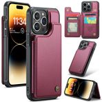 UFinetech iPhone 14 Pro Max için Kılıf, Lüks Deri Cüzdan Destek Stantlı Kart Tutucu Kamera Ekran Koruması, İnce Dayanıklı, Darbeye Dayanıklı Sert Kılıf, iPhone 14 Pro Max için, Çizilmez Tampon Erkek
