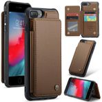 UFinetech iPhone 6 Plus/7 Plus için Kılıf, iPhone 8 Plus Kılıf, Lüks Deri Cüzdan Destek Kartı Tutucu Kamera Ekran Koruması - İnce Dayanıklı Darbeye Dayanıklı Sert Kapak, Çizilmez Tampon, Kahverengi